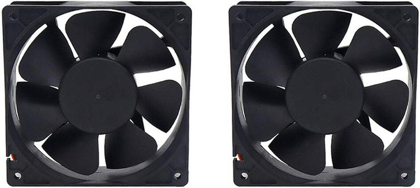 Electrobot 80mm 12V DC Cooling Fan Pack of 2 Cooling Fan Cabinet Cooler(Black)