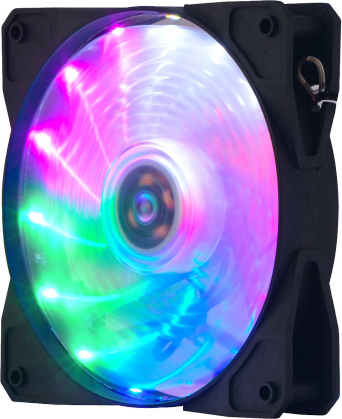 ENTWINO CPU/Cabinet's LED / RGB Fan, Colorful Cooling Fan For Gaming PC Cabinet Cooling Fan Cabinet Cooler(Black)