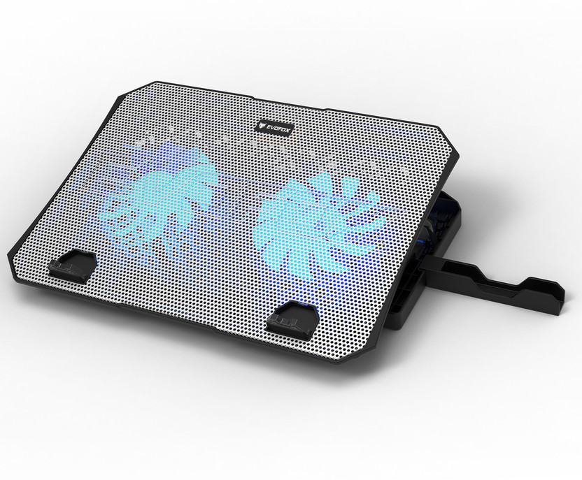 EVOFOX Frost 15.6 inches with blue LED 2 Fan Ergonomic Cooling Pad with Adjustable Height(Grey)