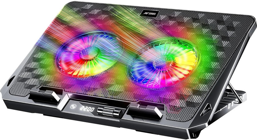 Ant Esports NC281 2 Fan Ergonomic Cooling Pad with Adjustable Height(Black)