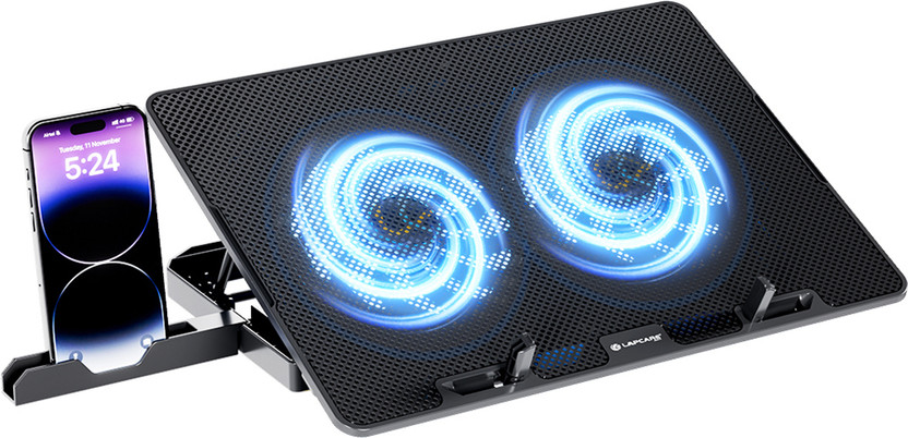 LAPCARE LAPCARE DCX-A101 2 Fan Ergonomic Cooling Pad with Adjustable Height(Black) - Flipkart Deal