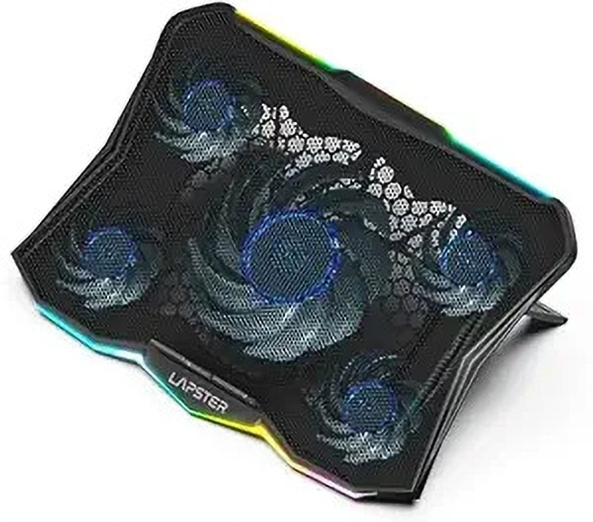 Lapster ‎LS-0106 5 Fan Ergonomic Cooling Pad with Adjustable Height(Black)