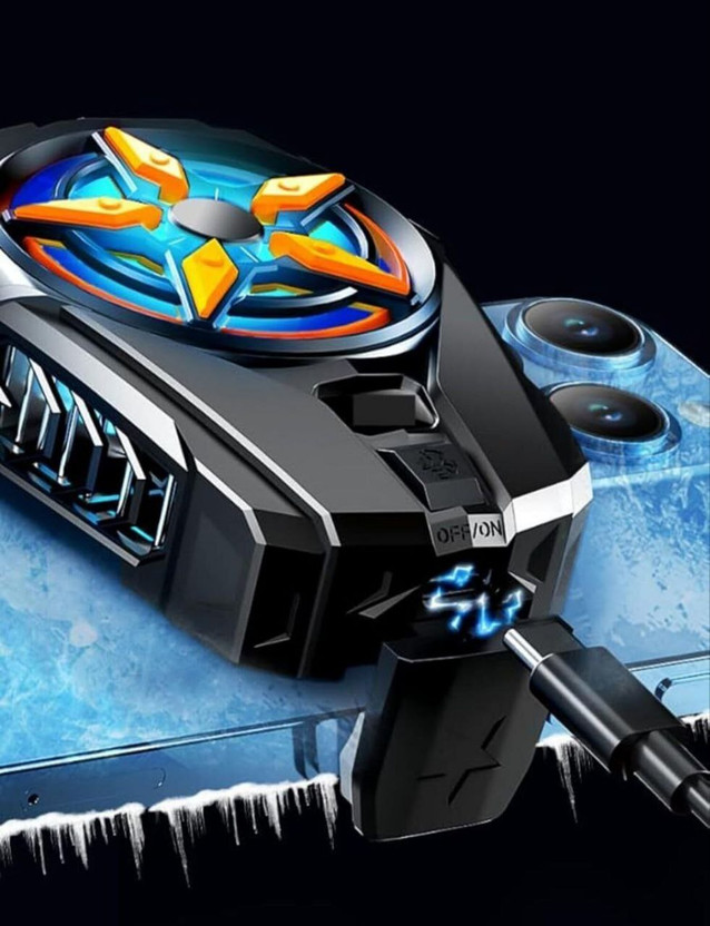 PAPLAJ ENTERPRISES Sl-09-Mobile Phone Cooler- Portable 2 Gear -Blue Backlight 1 Fan Ergonomic Cooling Pad(Black)