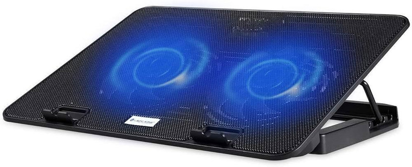 LAPCARE LE_Colling Pad-1 2 Fan Ergonomic Cooling Pad with Adjustable Height(Black)