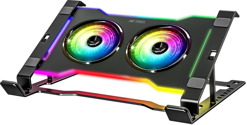 Ant Esports Turbine 20 2 Fan Ergonomic Cooling Pad with Adjustable Height(Black)