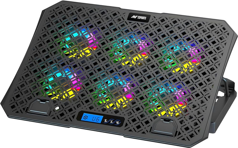 Ant Esports NC210 6 Fan Ergonomic Cooling Pad with Adjustable Height(Black)