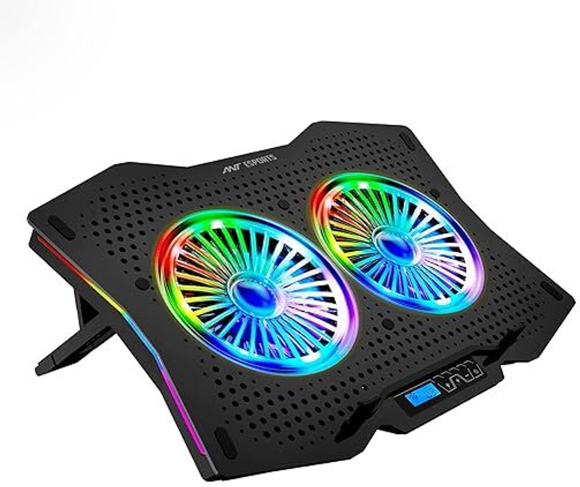 Ant Esports NC280 2 Fan Ergonomic Cooling Pad with Adjustable Height(Black)