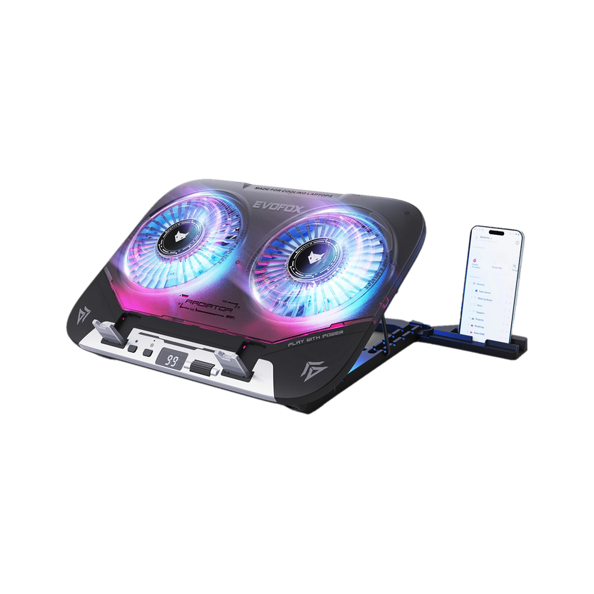 EVOFOX EVOFOX Blizzard 2 Xtreme 17 Inches with Dual Semiconductor Plates and RGB 2 Fan Ergonomic Cooling Pad with Adjustable Height(Black) - Flipkart Deal