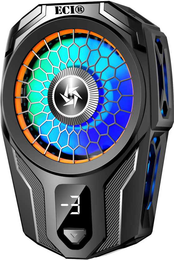 Eci SL-16 Semi-Conductor Cooling, 2 Speed Gear, LED Temperature Display, Cooling Pad with Adjustable Height(Multicolor)