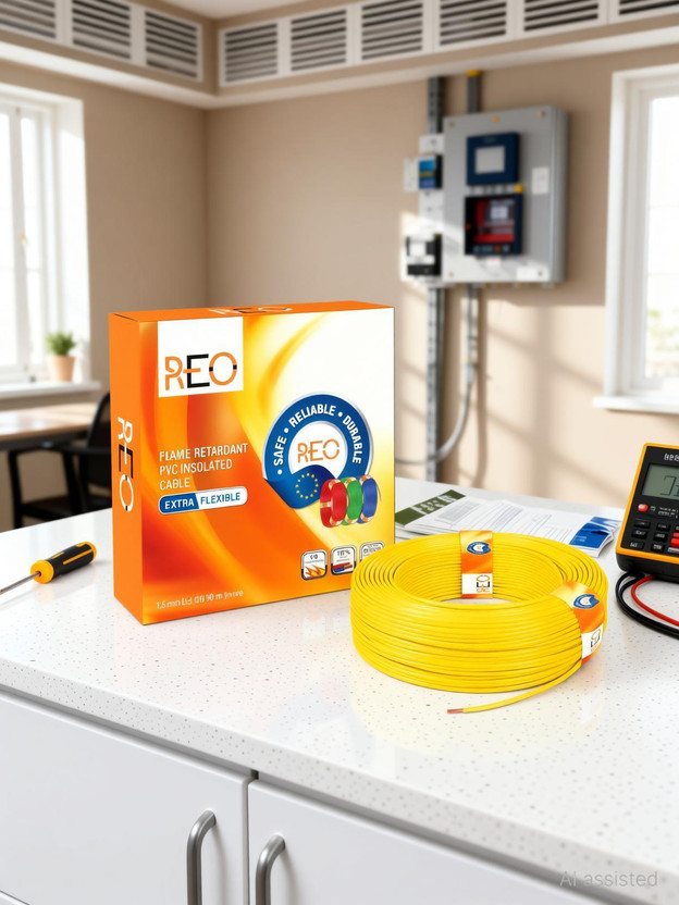 REO PVC With FR Property 1 mm Yellow 90 m Wire(Yellow)