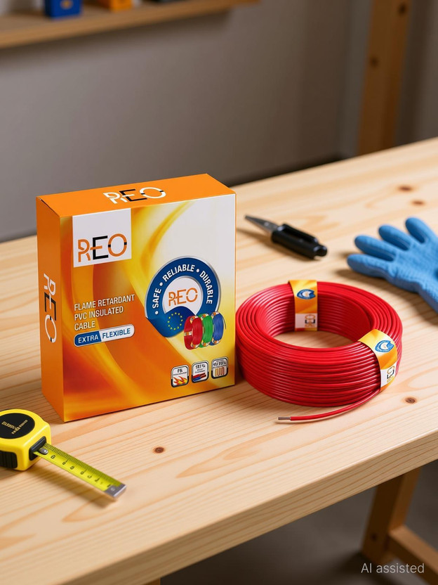 REO PVC With FR Property 0.75 mm Red 90 m Wire(Red)