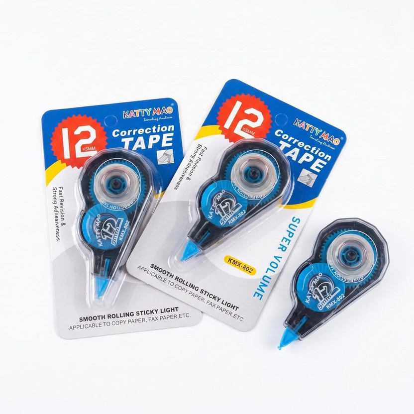 katty mao Whitener Tape 5 mm Correction Tape Whitener(Set of 3, Multicolor)