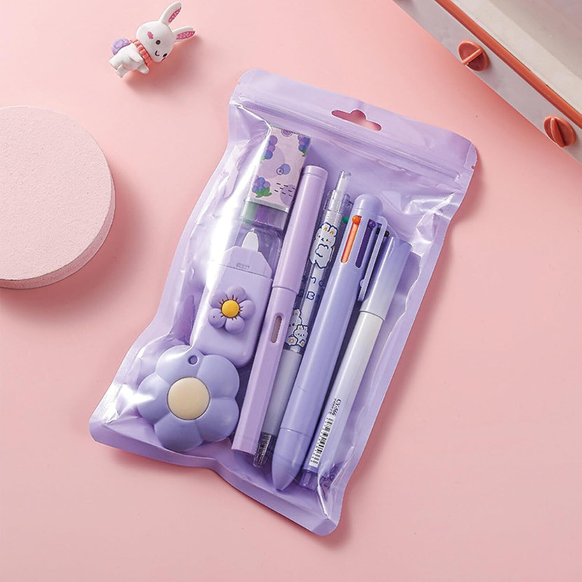 DRRD Kawaii Pastel Series 0 ml 5 mm Correction Stationery Set(Set of 7, Multicolor)