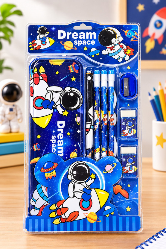 cosmokids 23 2 mm stationary kit(Set of 7, Blue, sky blue, Dark Blue)