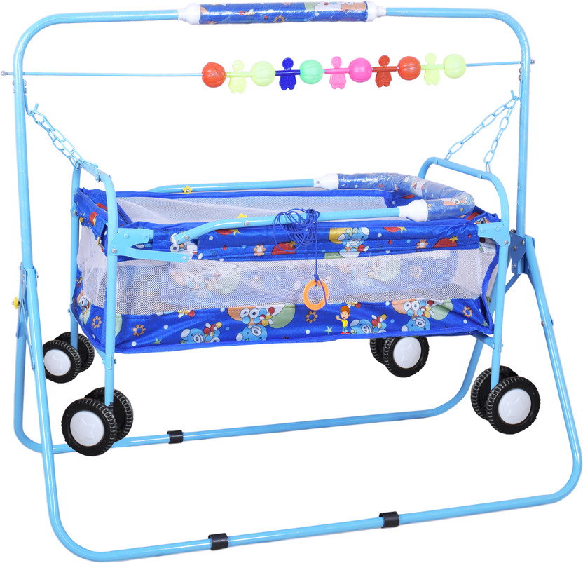 FLIPZON Premium New Born Baby Cradle, Baby Swing, Baby jhula, Baby palna, Baby Bedding, Baby Bed, Crib, Bassinet (J2) Bassinet(Blue)