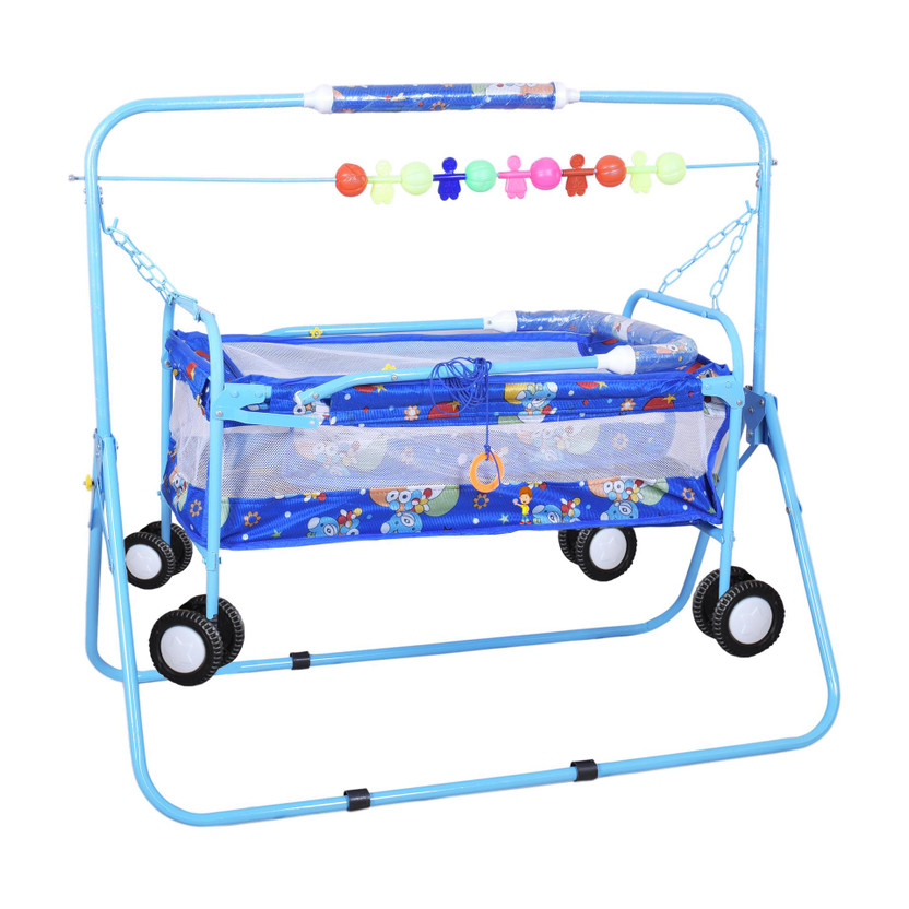 FLIPZON Premium New Born Baby Cradle, Baby Swing, Baby jhula, Baby palna, Baby Bedding, Baby Bed, Crib, Bassinet (J2) Bassinet(Blue)