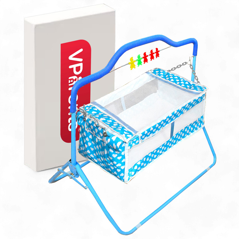 VParents New Born Baby Crib Bassinet cot Swing Cradle Jhula Palna (Blue) - Rosy Bassinet(Blue)