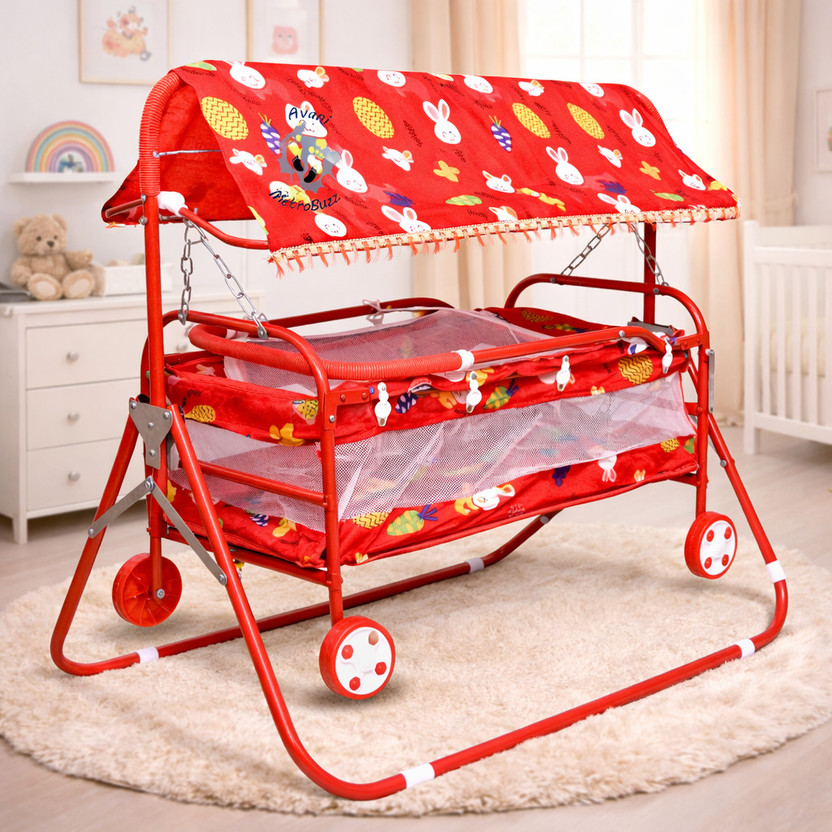 Avani MetroBuzz Baby Cradle Jhula Palna Dolna Swing For New Born Baby(Red)