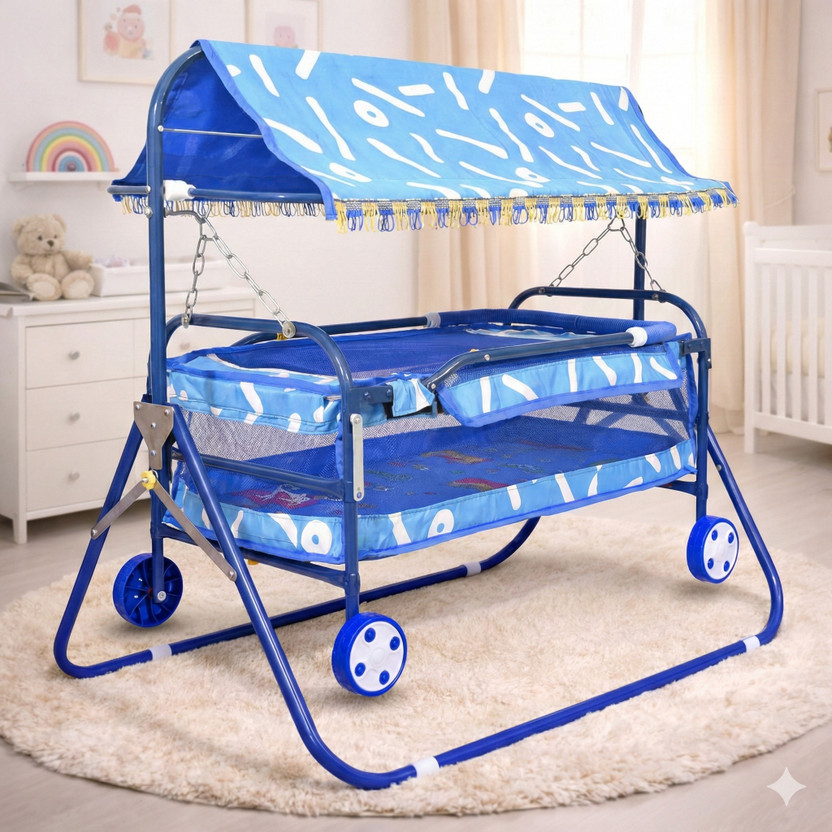 Avani MetroBuzz Baby Cot Bassinet Jhula Palna Cradle Crib Bassinet(Blue)