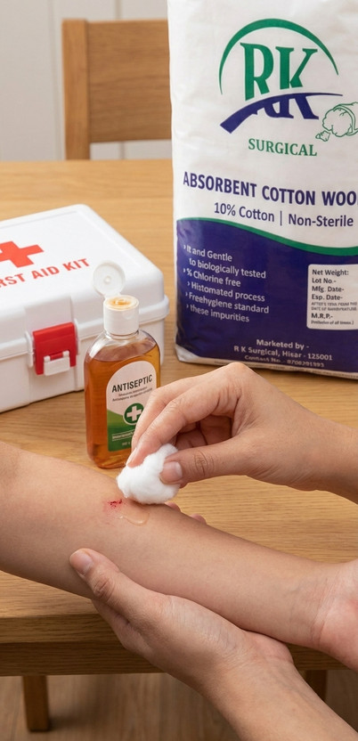 krishna surgical Absorbent Cotton Roll | Medical Grade | Beauty & First Aid Use(500gm)