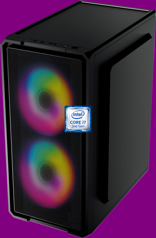 MASTERROD Intel® Core™ i7 (2nd Gen) Processor [4 Cores, 8 Threads] [GPC-N5] RGB-Majesty-N5 | Intel Core i7 - 2600 Processor (8 GB RAM/Intel® Ultra HD 2000 Graphics/256 GB SSD Capacity/Windows 11 Pro) Gaming Tower with MS Office