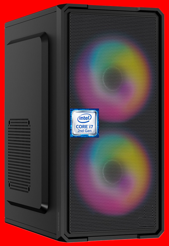 ODPRIDE Intel Core i7-2600 Processor [GRG-N5] Dual RGB Fans | Gaming PC | Intel Core i7 - 2600 Quad Core Processor (8 GB RAM/Intel® UHD Graphics/256 GB SSD Capacity/Windows 11 Pro) Gaming Tower with MS Office