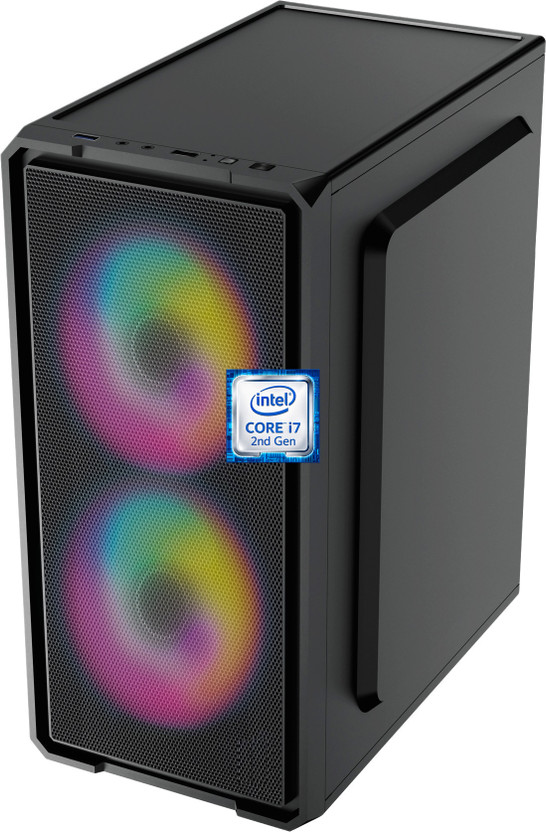 MASTERROD Intel Core i7 (2nd Gen) Quad Core Processor [8MB Cache, 3.40 GHz] [GPU-N5] Dual RGB Fans | Core i7 - 2600 Processor (8 GB RAM/Intel® Ultra HD 2000 Graphics/256 GB SSD Capacity/Windows 11 Pro) Mini Gaming Tower with MS Office