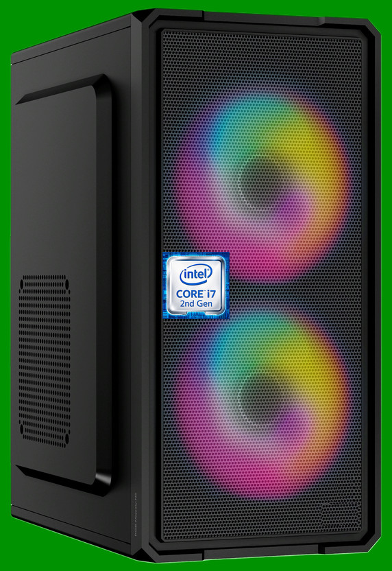 MSARUNA Intel Core i7-2600 Processor [4 Cores, 8 Threads, 3.40 GHz] [CEM-N5] Intel® Core™ i7 - 2600 Processor | Dual RGB Fans | Gaming PC (8 GB RAM/Intel UHD 2000 Graphics/256 GB SSD Capacity/Windows 11 Pro) Gaming Tower with MS Office