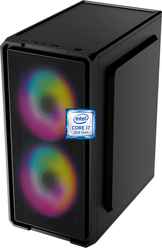 MASTERROD Intel® Core™ i7 (2nd Gen) Quad Core Processor [8MB Cache, 3.40 GHz] [GPS-N5] Dual RGB Fans | Intel Core i7 - 2600 Processor (8 GB RAM/Intel® HD 2000 Graphics/256 GB SSD Capacity/Windows 11 Pro) Gaming Tower with MS Office