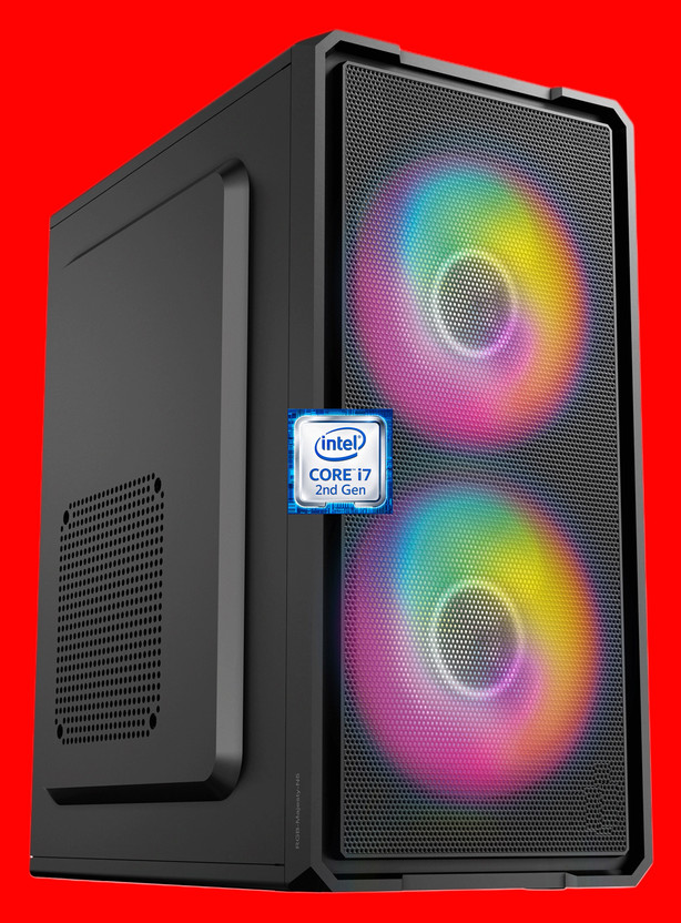 MASTERROD Intel Core i7 (2nd Gen) Quad Core Processor [ISK-N5] RGB-Majesty-N5 | Core™ i7 - 2600 Processor (8 GB RAM/Intel® HD 2000 Graphics/256 GB SSD Capacity/Windows 11 Pro) Mini Gaming Tower with MS Office