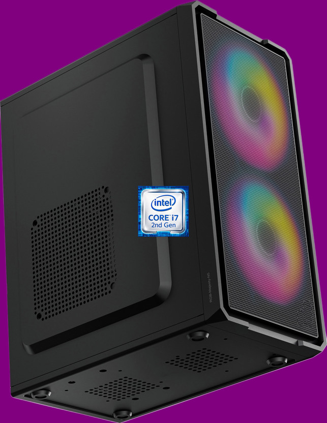 MASTERROD Intel® Core™ i7 (2nd Gen) Quad Core Processor [8MB Cache, 3.40 GHz] [EMI-N5] Dual RGB Fans | Intel Core i7 - 2600 Processor (8 GB RAM/Intel® HD 2000 Graphics/256 GB SSD Capacity/Windows 11 Pro) Gaming Tower with MS Office