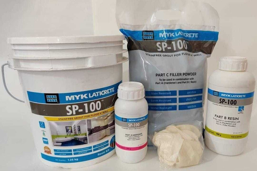 MYK MYK LATICRETE SP-100 Stain free Epoxy Grout For Floor & Wall ( 85 Almond ) 5kg ( Hardener : 350g Resin : 900g & Filler 3.75g) Crack Filler(5 kg) - Flipkart Deal