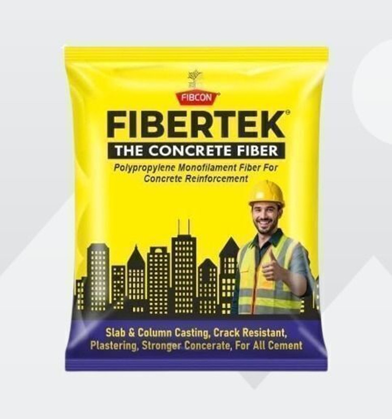 FIBERTEK Polypropylene Monofilament Glass Fiber for Concrete Pack of 10 x Crack Filler(100 g)