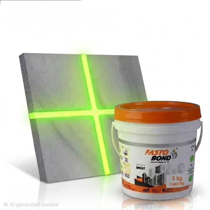 Fastobond Night Vision Epoxy Tile Grout Radium Epoxy grout Glows_ Green|3 Components- 3 kg Crack Filler(3 kg)