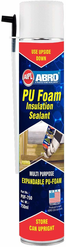 ABRO PUF-750 Multipurpose Expandable PU Foam Insulation Sealant Spray for Window, Tile, Door & AC Gaps Crack Filler(750 ml)