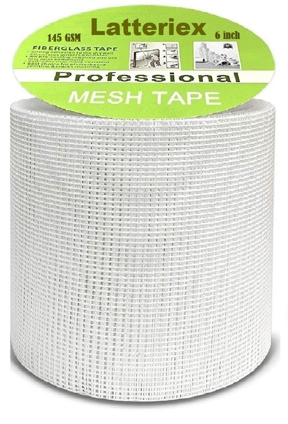 Latteriex Fibre Mesh 145 GSM / Murga Jaali ( 6 INCH X 50 MTR.) Waterproofing Roof Crack Filler(1.2 kg)