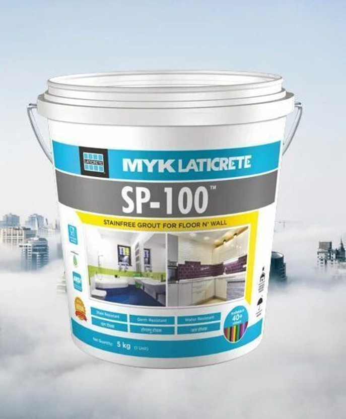 MYK MYK LATICRETE SP-100 Stain free Epoxy Grout For Floor & Wall (88 SILVER SHADOW) 5kg (Hardener : 350g Resin : 900g & Filler 3.75g) Crack Filler(5 kg) - Flipkart Deal