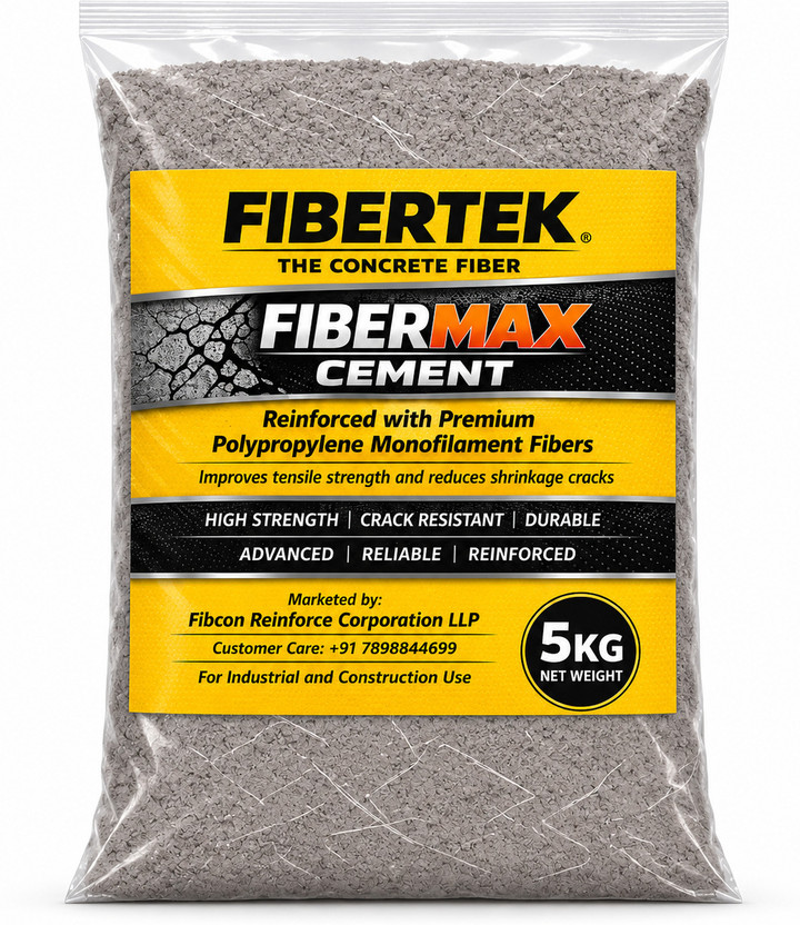 FIBERTEK Fibermax Cement Fiber Reinforced Polypropylene Monofilament Fiber Concrete Cemnt Crack Filler(5 kg)