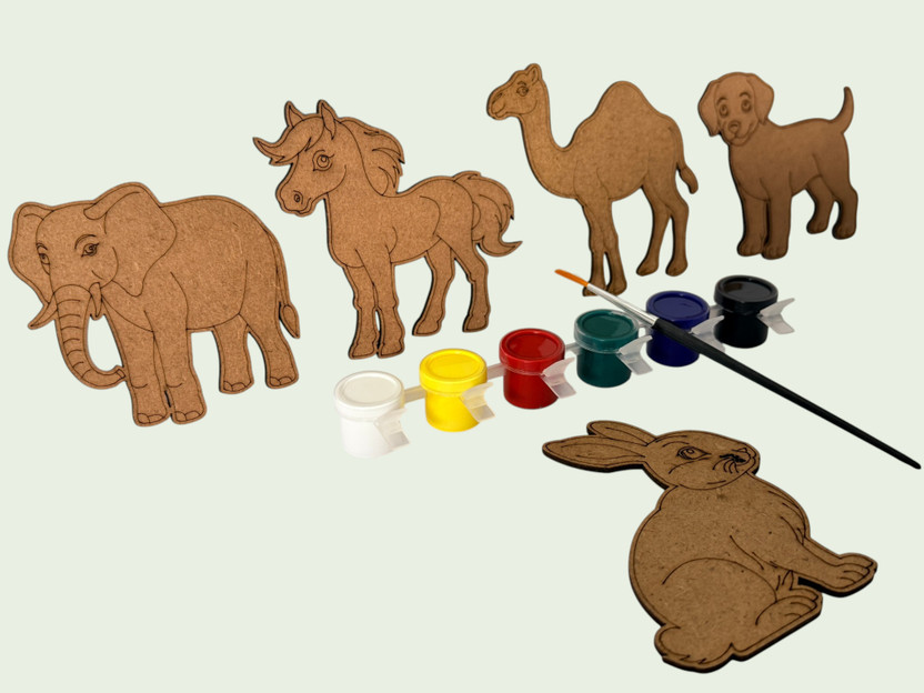Bachpania Bachpania Wooden Animal Painting Craft Art Kit Kids Creative Wooden for young learners and(Multicolor) - Flipkart Deal