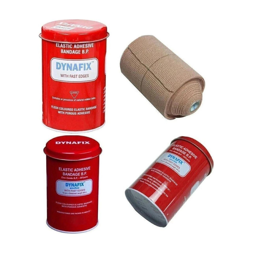 DYNAFIX Elastic Adhesive Bandage B.P. 10 cm X Stretched Length 4/6 m (Pack of 1) Crepe Bandage(10 cm)