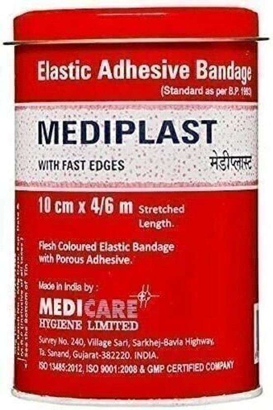 MEDIPLAST Elastic Adhesive Bandage -10cm x 4/6m Crepe Bandage MFX04 Crepe Bandage(10 cm)