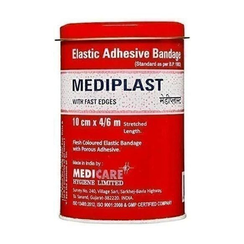 MEDIPLAST Elastic Adhesive Bandage -10cm x 4/6m Crepe Bandage MFX04 Crepe Bandage(10 cm)