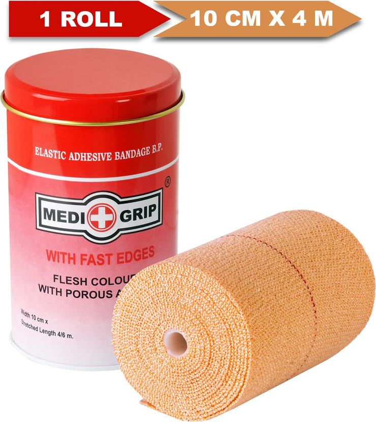 Medigrip Elastic Adhesive Bandage 10 cm X 4 m (Pack of 1) Crepe Bandage(10 cm)