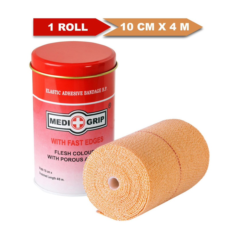 Medigrip Elastic Adhesive Bandage 10 cm X 4 m (Pack of 1) Crepe Bandage(10 cm)