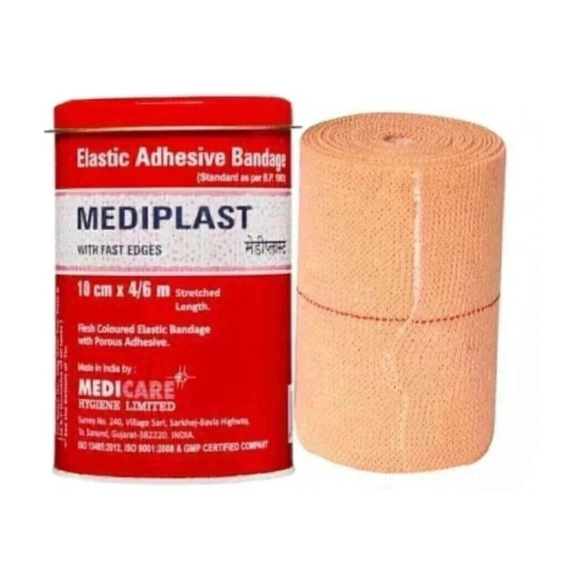 MEDIPLAST Adhesive tape bandage 10×4/6 m Crepe Bandage(10 cm)