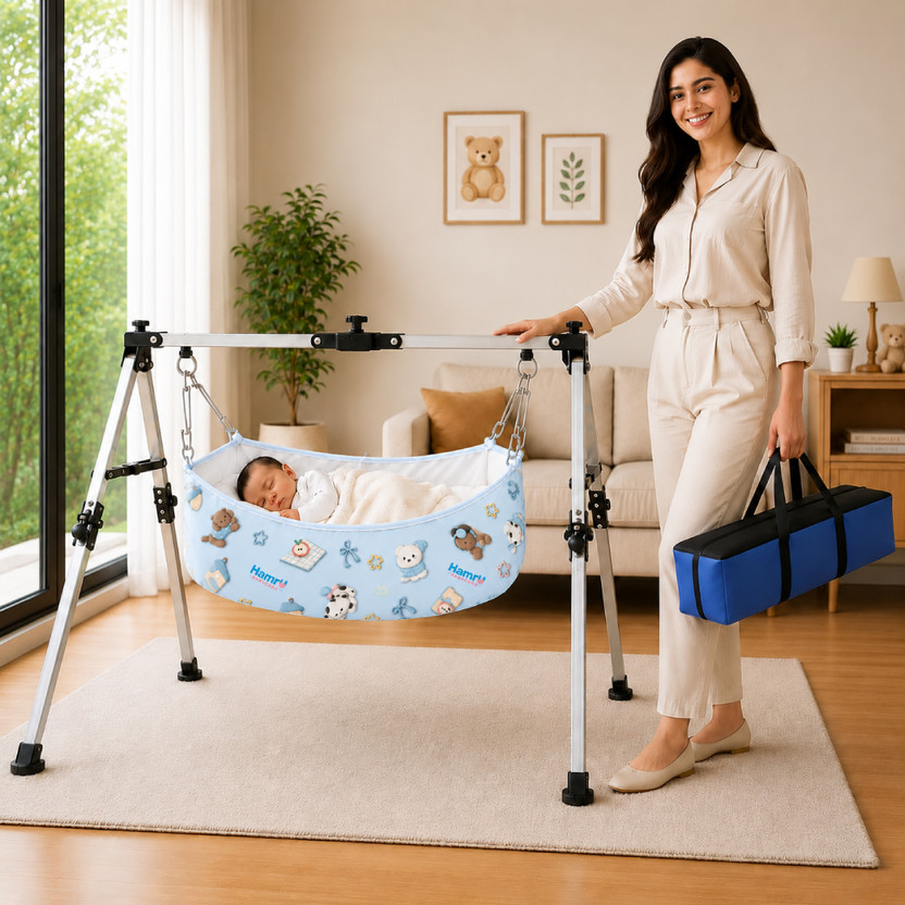 HAMRU HAMRU BABY CARE Stainless Steel NRI Folding Baby Cradle/Ghodiyu/Baby Jhula/Baby Parna Hammock(Blue) - Flipkart Deal