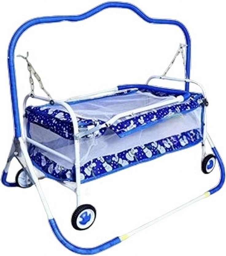 VIRTUORACART VIRTUORACART Baby Cradle Jhula with Wheels for Newborn Baby, Blue Baby Swing Palna(Blue) - Flipkart Deal
