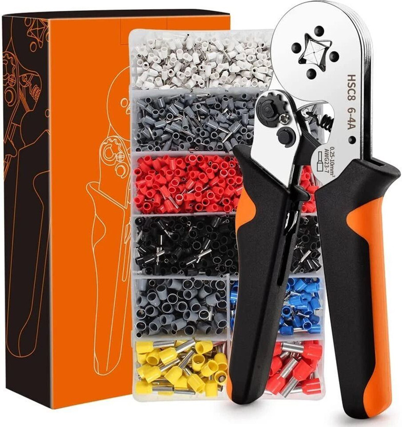 JITAHARAY JITAHARAY Self-Adjusting Wire Crimper Plier for AWG23-7 with 1200pcs Assortment Ferrule Self-Adjusting Wire Crimper Plier for AWG23-7 with 1200pcs Assortment Ferrule Cordless Crimper - Flipkart Deal