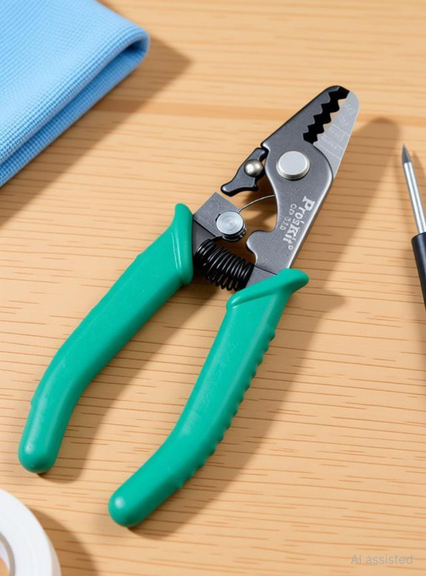 Proskit CP-328 Optical Fiber Stripper 3 Holes Fiber Cutter Optic Fiber Stripping Tool Wire Cutter