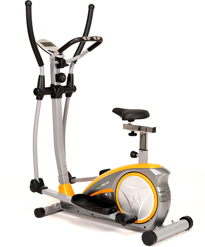 Propel FitnessOne HDA 66i 2-in-1 Elliptical & Upright Bike | Adj. Handle| LCD Display | Cross Trainer(Grey, Orange)